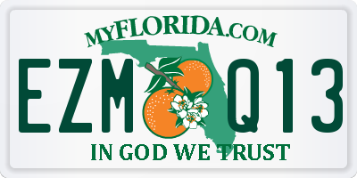 FL license plate EZMQ13