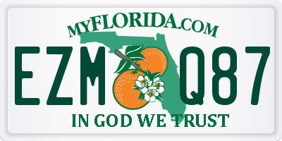 FL license plate EZMQ87