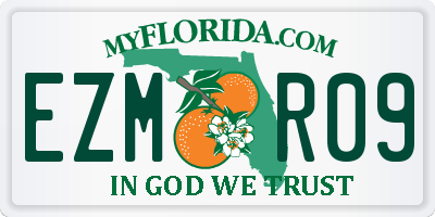 FL license plate EZMR09