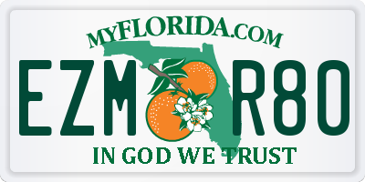 FL license plate EZMR80