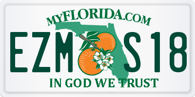 FL license plate EZMS18