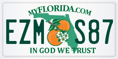 FL license plate EZMS87