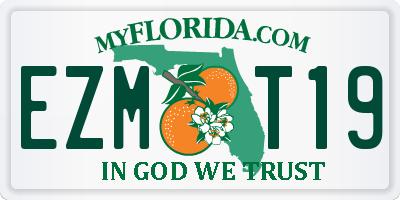 FL license plate EZMT19