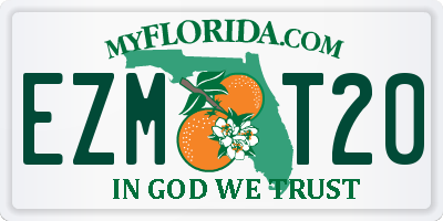 FL license plate EZMT20