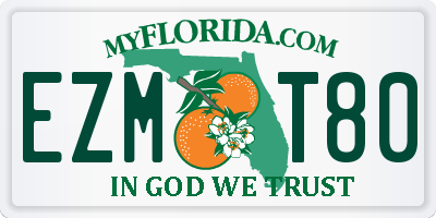 FL license plate EZMT80