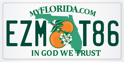 FL license plate EZMT86