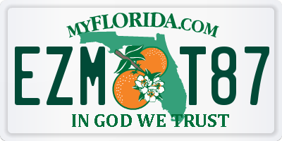 FL license plate EZMT87