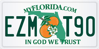 FL license plate EZMT90