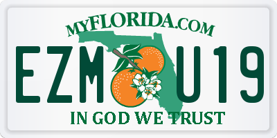 FL license plate EZMU19