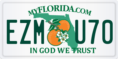 FL license plate EZMU70