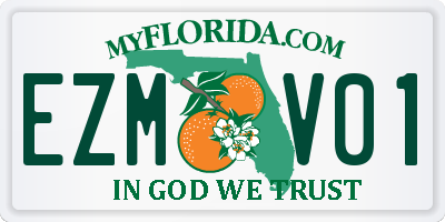 FL license plate EZMV01