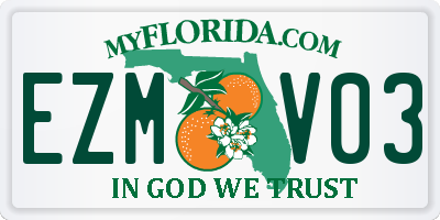 FL license plate EZMV03