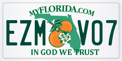 FL license plate EZMV07