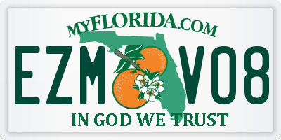 FL license plate EZMV08