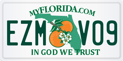 FL license plate EZMV09