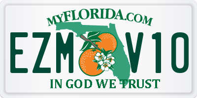 FL license plate EZMV10