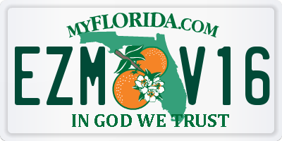 FL license plate EZMV16