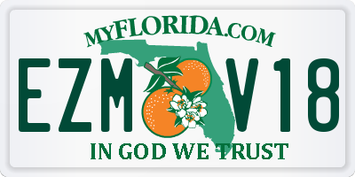 FL license plate EZMV18