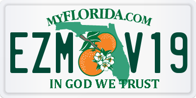 FL license plate EZMV19