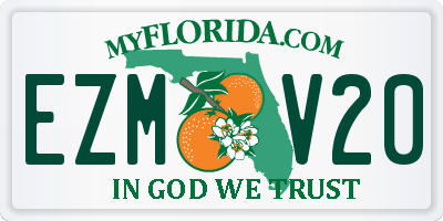 FL license plate EZMV20