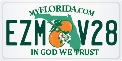 FL license plate EZMV28