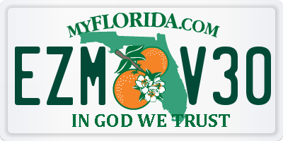 FL license plate EZMV30