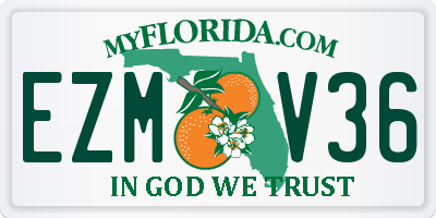 FL license plate EZMV36