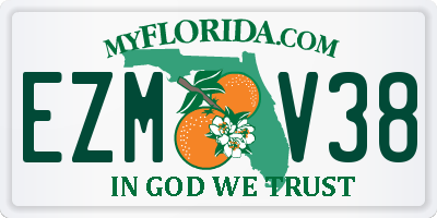 FL license plate EZMV38