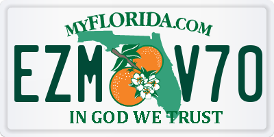 FL license plate EZMV70