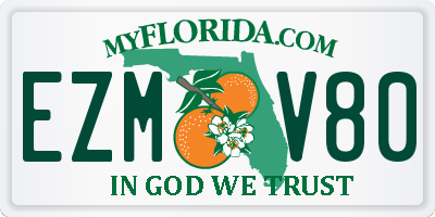 FL license plate EZMV80