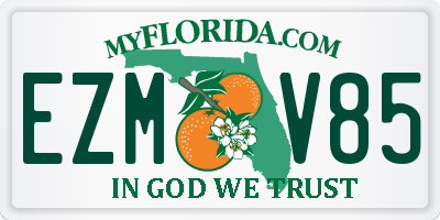 FL license plate EZMV85