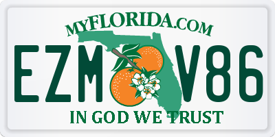 FL license plate EZMV86