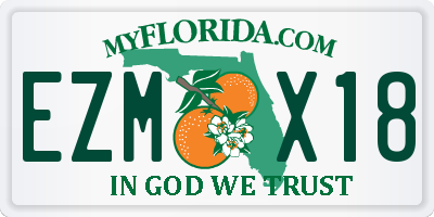 FL license plate EZMX18