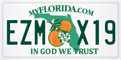 FL license plate EZMX19