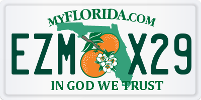 FL license plate EZMX29