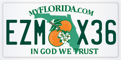 FL license plate EZMX36