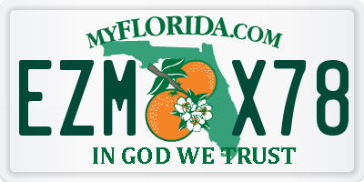 FL license plate EZMX78