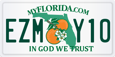 FL license plate EZMY10