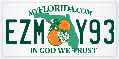 FL license plate EZMY93