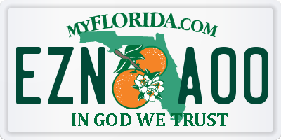 FL license plate EZNA00