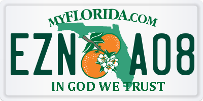 FL license plate EZNA08