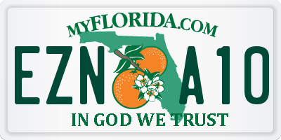 FL license plate EZNA10