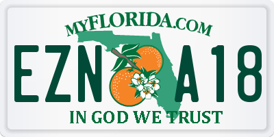 FL license plate EZNA18