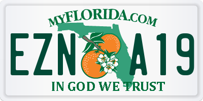 FL license plate EZNA19