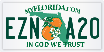 FL license plate EZNA20