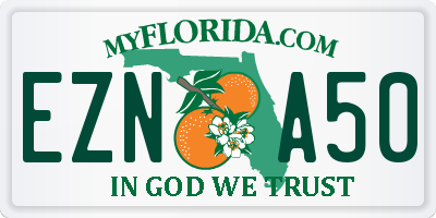 FL license plate EZNA50