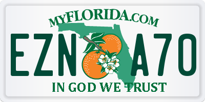 FL license plate EZNA70