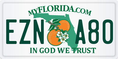 FL license plate EZNA80