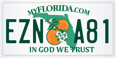 FL license plate EZNA81