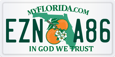 FL license plate EZNA86